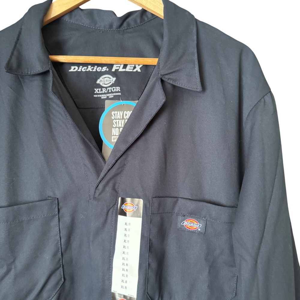 Dickies Coveralls Men XL Regular Dark Navy Flex Long Sleeve Workwear 48274DN
